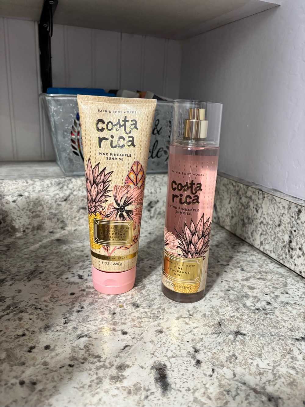 2  Bath & Body Works Costa Rica Pink Pineapple Sunrise Set NWT